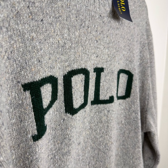 NWT Polo Ralph Lauren Speckled Crewneck Wool Blend Men's Size XXL Preppy Logo - Picture 4 of 7